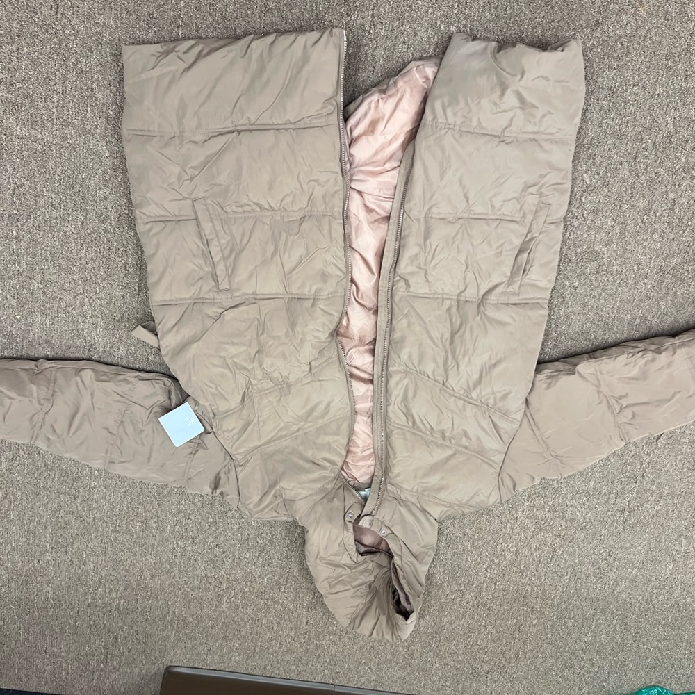 Tan Hooded Puffer Coat